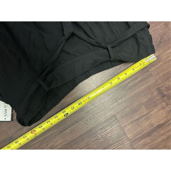 Sam and Jess NWT Black A-Line Rayon Belted Skirt, Sz Large, MSRP $69 - Picture 3 of 8